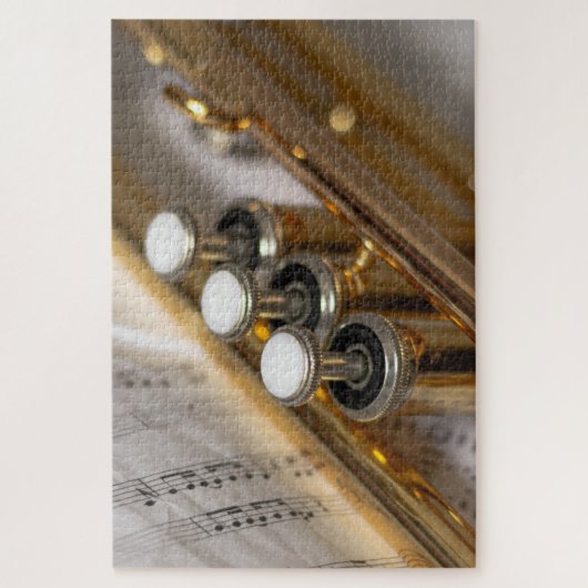 Trumpet en vel Music Brass Instrument Legpuzzel (Verticaal)