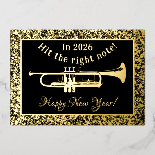 Trumpet Frappez la bonne note 2026 Carte de voeux (Recto)