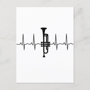 Trumpet hartslag briefkaart