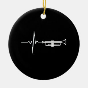 Trumpet hartslag keramisch ornament