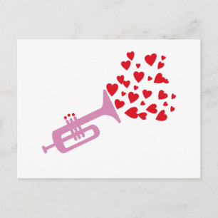 Trumpet Hearts Briefkaart