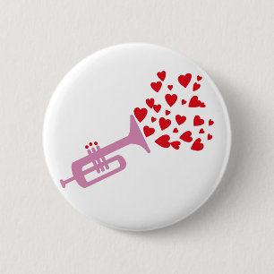 Trumpet Hearts Ronde Button 5,7 Cm