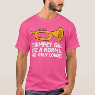 Trumpet-meisje als een normaal meisje alleen maar  t-shirt