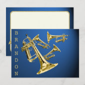 Trumpet Music Gold et Blue Merci plat (Devant / Derrière)