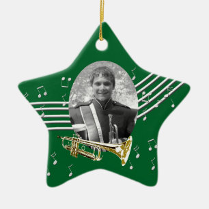 Trumpet Music Green Star-keramische versiering Keramisch Ornament
