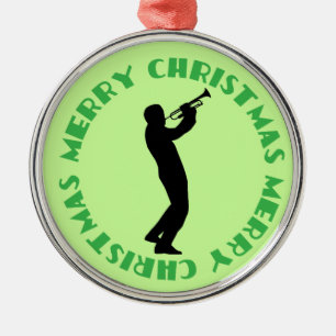 Trumpet Music Merry Kerstkerkeepomwille Ornament