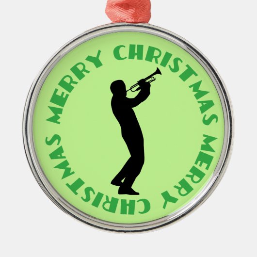 Trumpet Music Merry Kerstkerkeepomwille Ornament (Voorkant)