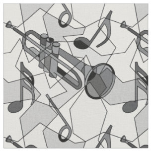 Trumpet Music Note Fragmenten Stof