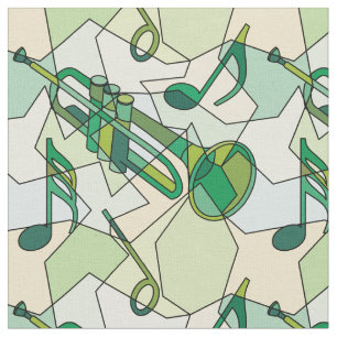 Trumpet Music Note Fragmenten Stof