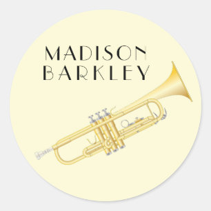 Trumpet Musician Band Teacher Oval Sticker