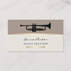 Trumpet Musician Music Teacher Instrument Gold Visitekaartje