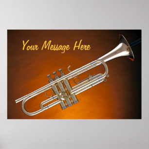 Trumpet op Gold Poster