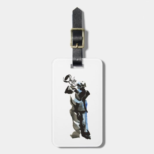 Trumpet Player Bagagelabel (Voorkant verticaal)