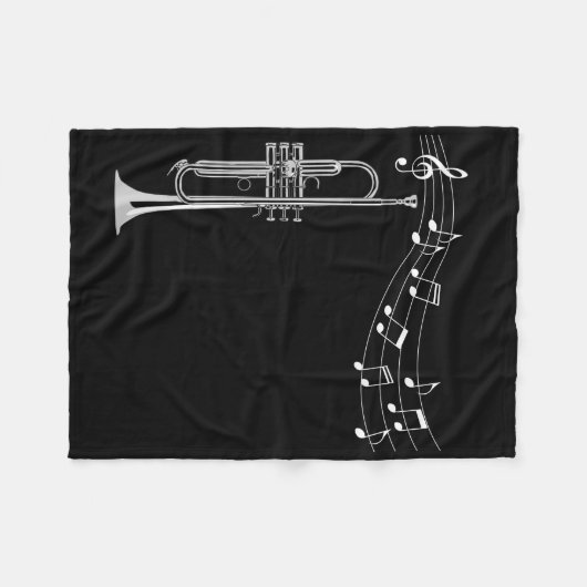 Trumpet Player Fleece Deken (Voorkant (Horizontaal))