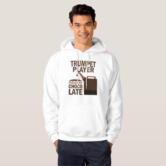 Trumpet Player (Funny) Chocolate Hoodie (Voorkant volledig)