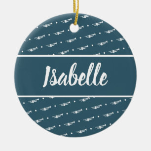 Trumpet Player Gift Custom Personalized Musician Keramisch Ornament