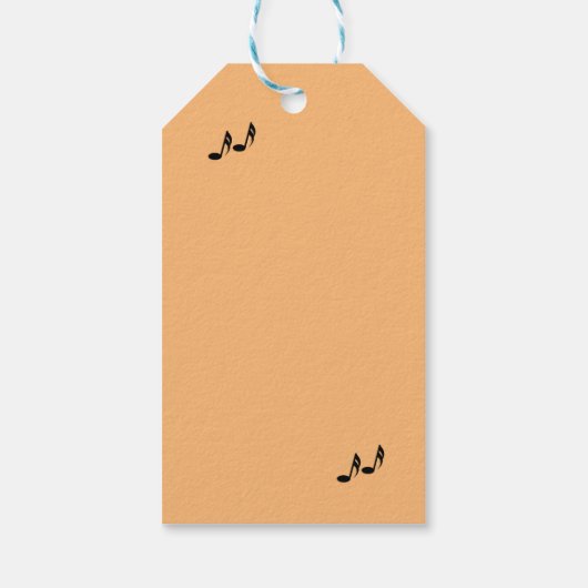 Trumpet Player Happy Birthday Peach Cadeaulabel (Achterkant)