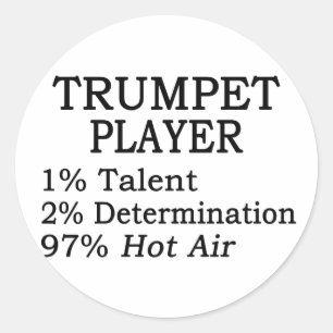 Trumpet Player Hot Air Ronde Sticker