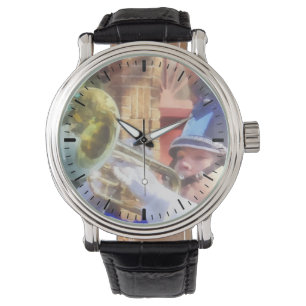 Trumpet Player in Marching Band Horloge