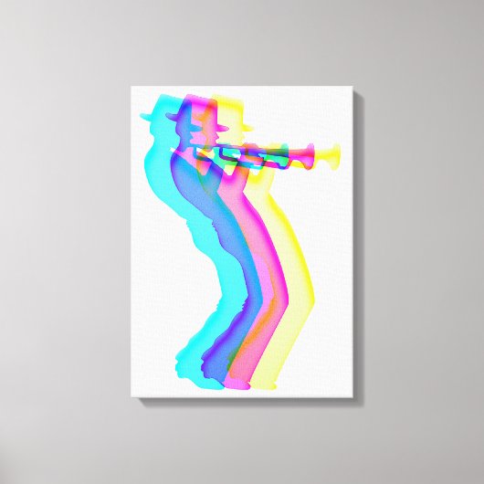Trumpet Player Jazz Music Canvas afdrukken (Voorkant)