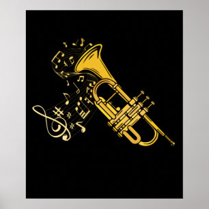 Trumpet Player Jazz Music Gift Big Band Trumpet Poster