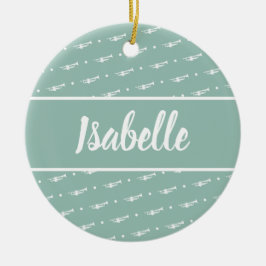 Trumpet Player Musician Gift Personalised Green Keramisch Ornament