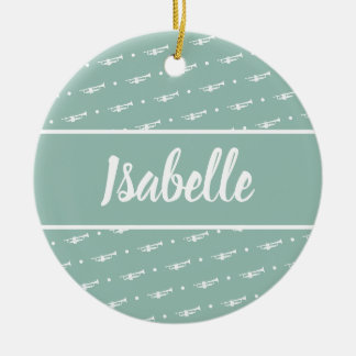 Trumpet Player Musician Gift Personalised Green Keramisch Ornament