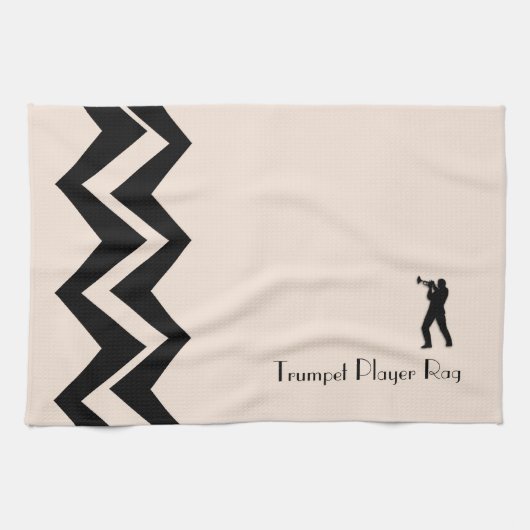 Trumpet Player Rag Custom Art-Deco Serviettes pers (Horizontal)