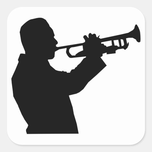 Trumpet Player Vierkante Sticker (Voorkant)