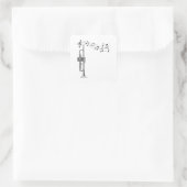 Trumpet Player Vierkante Sticker (Tas)