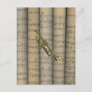 Trumpet ~ Rollend vel Music Background ~ Musical Briefkaart