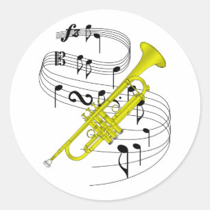 Trumpet Ronde Sticker