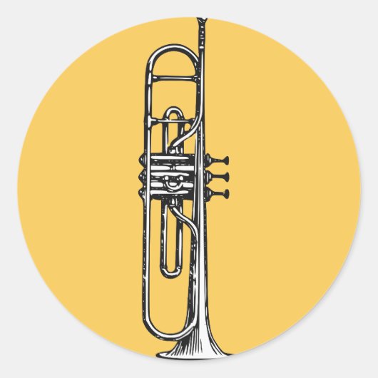 Trumpet Ronde Sticker (Voorkant)