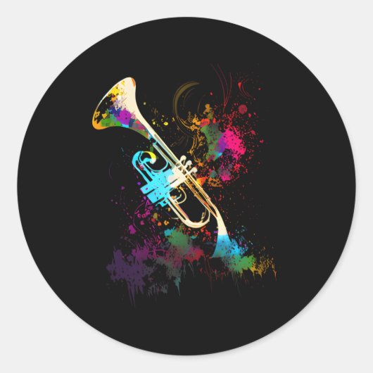 Trumpet Ronde Sticker (Voorkant)