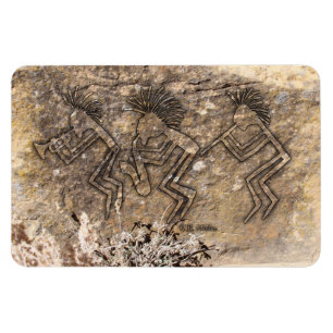 Trumpet Saxophone en Flute Player Petroglyph Magneet