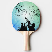 Trumpet Section Blue Music Tafeltennisbatje (Achterkant)