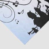 Trumpet Section Blue Music Tissuepapier (Detail)