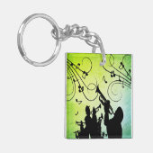 Trumpet Section Green Music Sleutelhanger (Voorkant Links)