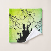 Trumpet Section Jazz Music Green Bad Handdoek (Wasdoekje)