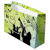 Trumpet Section Jazz Music Green Groot Cadeauzakje (Voorkant Gekanteld)
