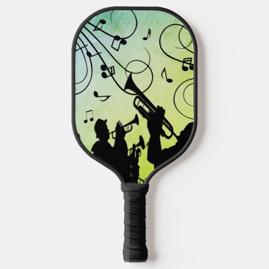 Trumpet Section Jazz Music Green Pickleball Paddle (Voorkant)