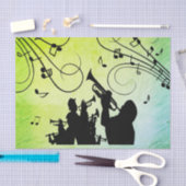Trumpet Section Jazz Music Green Tissuepapier (Craft)