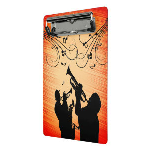 Trumpet Section Jazz Music Oranje Rust Mini Klembord