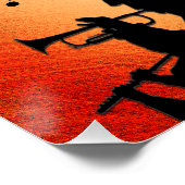 Trumpet Section Jazz Music Oranje Rust Perfect Poster (Hoek)