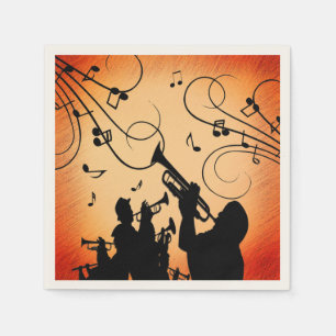 Trumpet Section Jazz Music Oranje Rust Servet