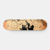 Trumpet Section Jazz Music Oranje Rust Skateboard (Horizontaal)