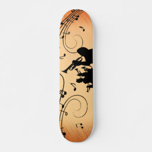 Trumpet Section Jazz Music Oranje Rust Skateboard