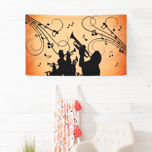 Trumpet Section Jazz Music Oranje Rust Spandoek (Insitu)