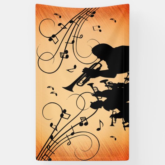 Trumpet Section Jazz Music Oranje Rust Spandoek (Verticaal)