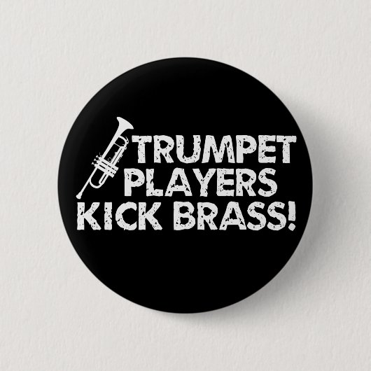 Trumpet spelers Kick Brass. Ronde Button 5,7 Cm (Voorkant)